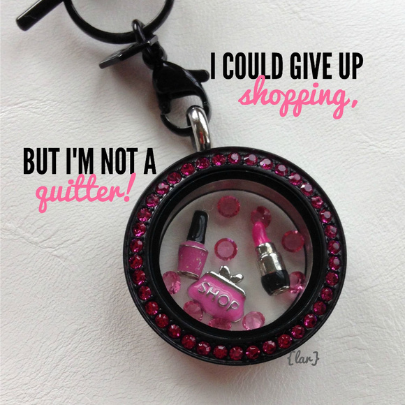 Medium Black Living Locket Face Fuchsia Crystals - Picture 2 of 5